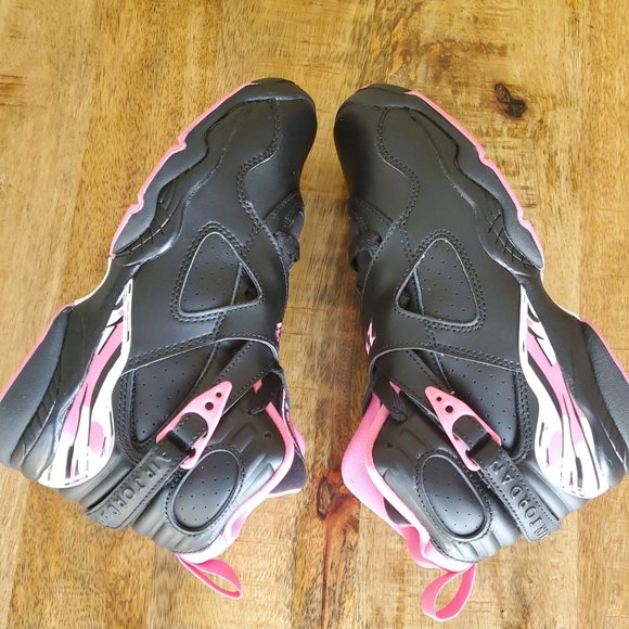 NIKE AIR JORDAN 8 RETRO (GS) BLACK-PINKSICLE SZ [5